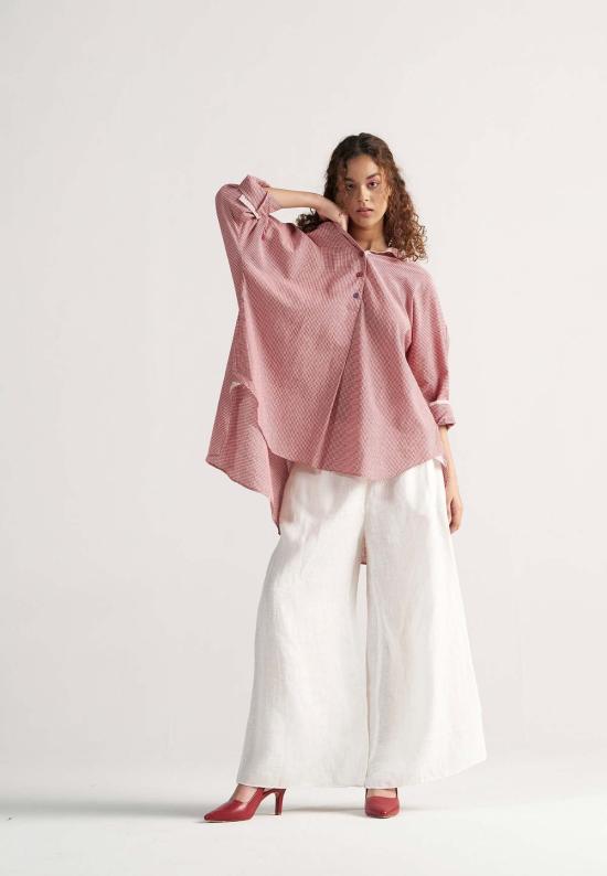  IKKIVI 셔츠 이키비 체크메이트 레트로 레드 체크 셔츠 - IKKIVI