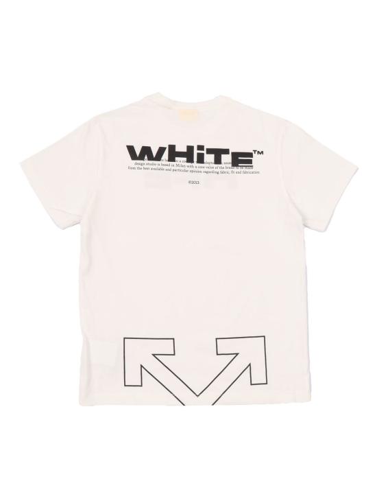  [키즈] 오프화이트 탑 타입 로고 티셔츠 반팔 티셔츠 화이트 - OFF WHITE