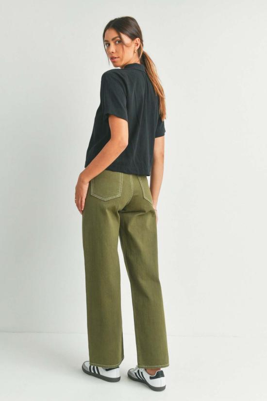  저스트 블랙 데님 데님 팬츠 레트로 스트레이트 진 - JUST BLACK DENIM