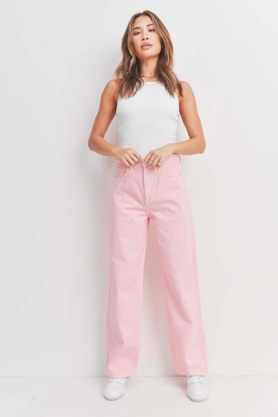  저스트 블랙 데님 데님 팬츠 레트로 스트레이트 진 - JUST BLACK DENIM