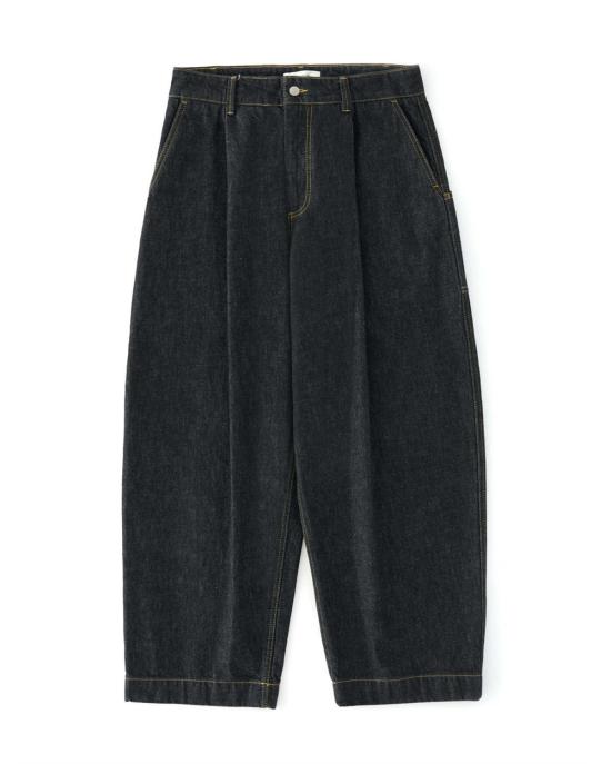  스튜디오 니콜슨 스트레이트 팬츠 브리지스 플리츠 카펜터  블랙