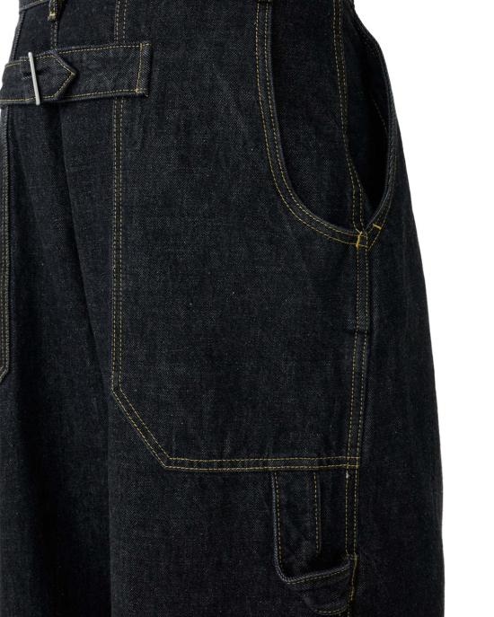  스튜디오 니콜슨 스트레이트 팬츠 브리지스 플리츠 카펜터  블랙 - STUDIO NICHOLSON