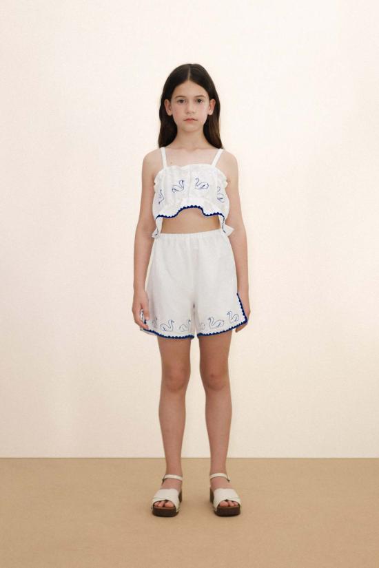  [키즈] 타이니코튼 티셔츠 키즈  스완 리본 린넨 - TINYCOTTONS