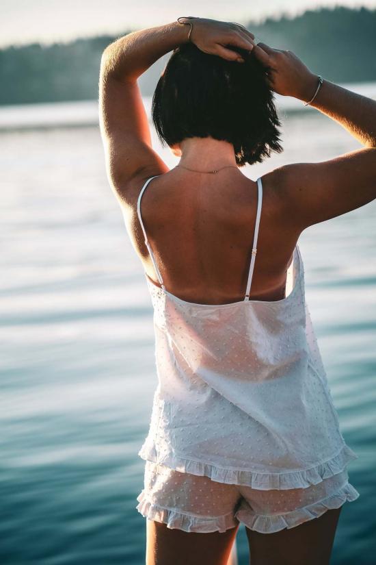  Salua Lingerie 캐미솔 살루아 란제리 스위스 도트  & 쇼츠 블루/핑크 - OTHER BRANDS