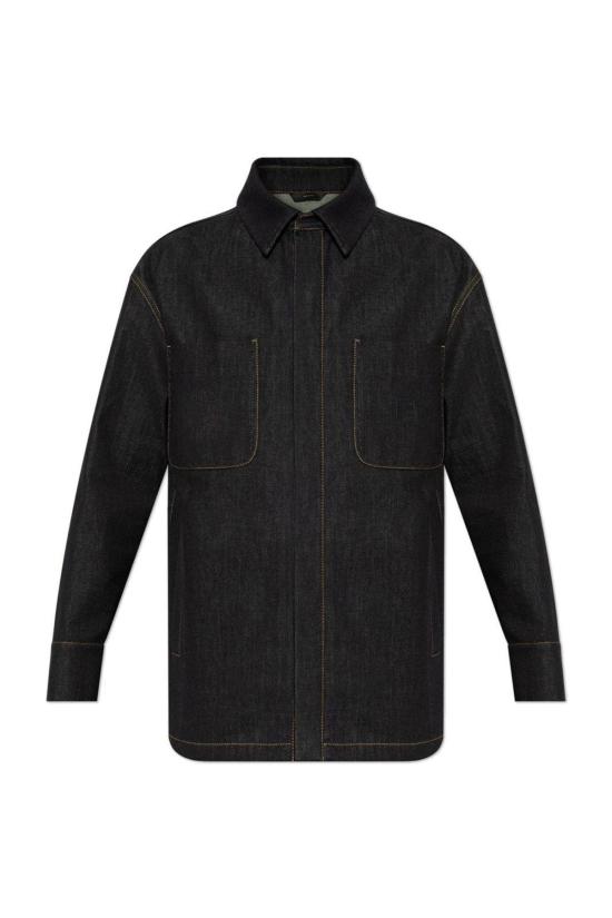  펜디 데님 자켓 로고 자수 데님 재킷 블루 - FENDI