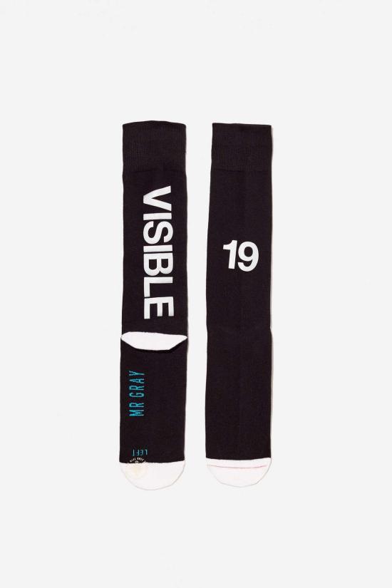  미스터 그레이 양말 반사 잉크 프린팅  블랙 - MR.GRAY