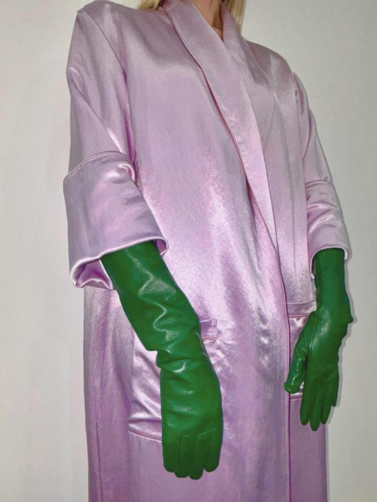  마가렛 장갑 레더 오페라 글러브 보틀 그린 - MARGARET