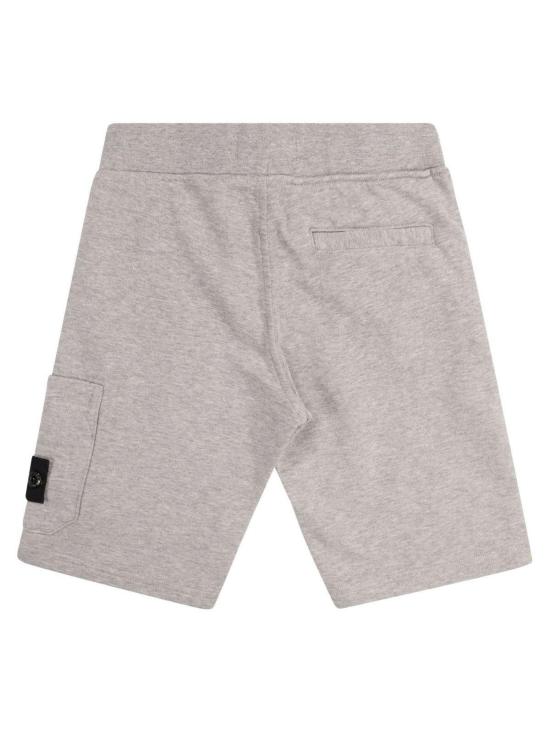  [키즈] 스톤 아일랜드 쇼츠/버뮤다 아동용 나침반 배지 고무밴드 반바지 멜란지 그레이 - STONE ISLAND