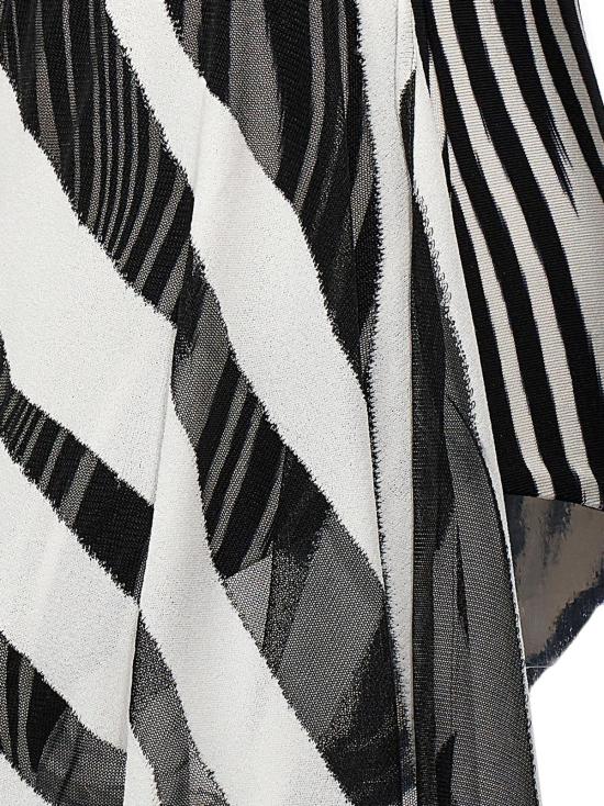  미소니 바디수트 티셔츠 미쏘니 트레이 패턴 바디수트 화이트/블랙 - MISSONI