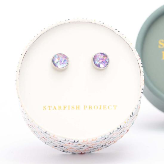 스타피쉬 프로젝트 이어링 로라 라벤더 실버 스터드 귀걸이 - STARFISH PROJECT