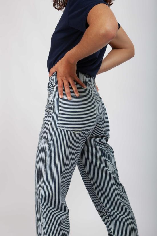  그래블 앤 골드 데님 팬츠 자갈 & 금색 페인트공 바지 지휘자 줄무늬