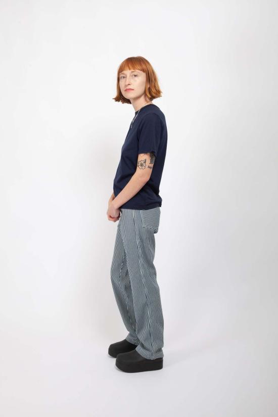  그래블 앤 골드 데님 팬츠 자갈 & 금색 페인트공 바지 지휘자 줄무늬 - GRAVEL & GOLD