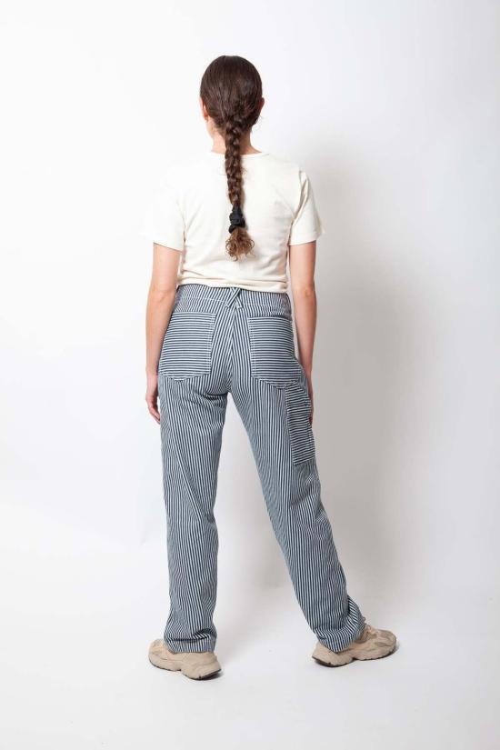  그래블 앤 골드 데님 팬츠 자갈 & 금색 페인트공 바지 지휘자 줄무늬 - GRAVEL & GOLD