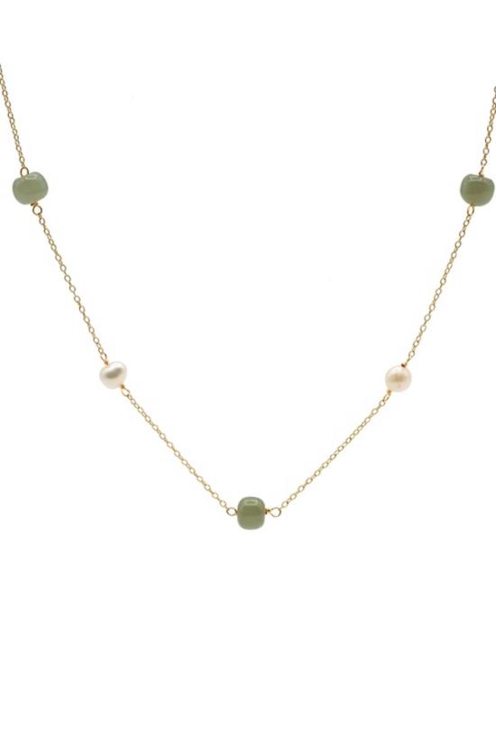  세레 목걸이/팬던트 세리 올리비아 제이드 진주 목걸이