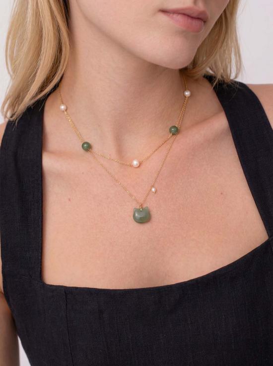  세레 목걸이/팬던트 세리 올리비아 제이드 진주 목걸이 - SEREE