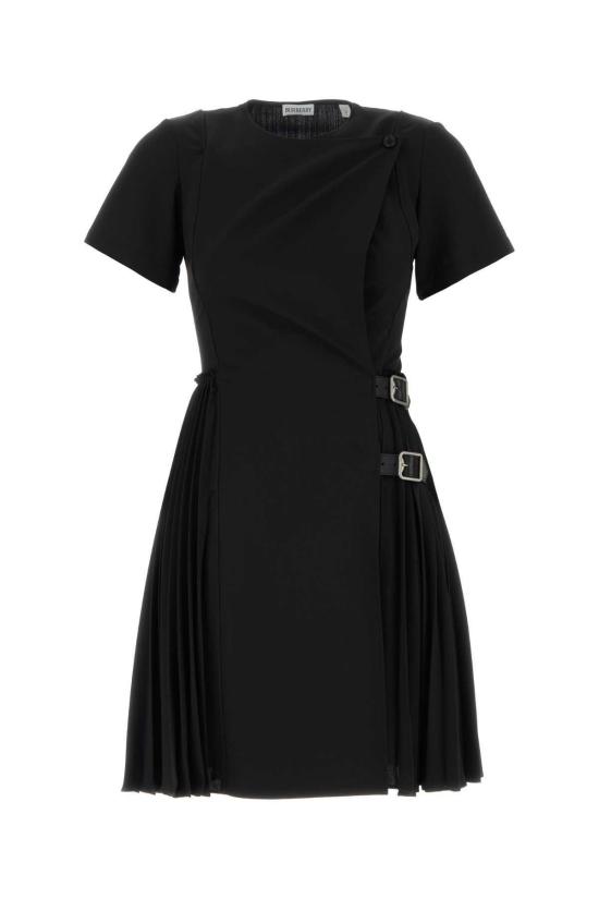  버버리 숏 원피스 폴리에스터 혼방 미니 드레스 블랙