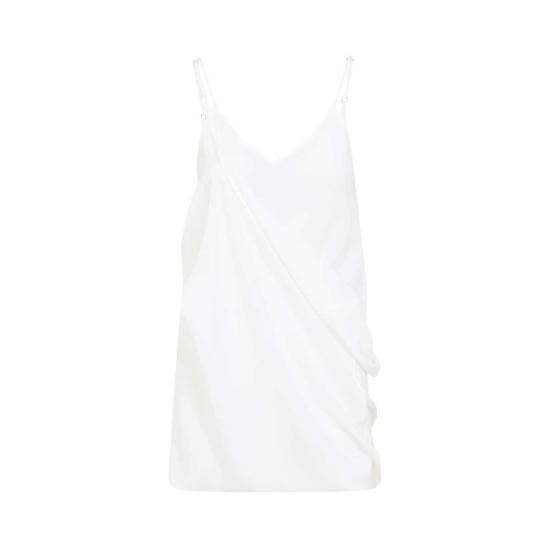  MM6 메종마르지엘라 숏 원피스 Mm6 메종 마르지엘라 실크 미니 드레스 오프 화이트 - MM6 MAISON MARGIELA