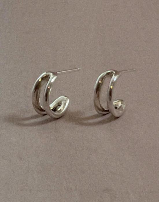  아만다 헌트 이어링 제멜라 후프 실버 - AMANDA HUNT