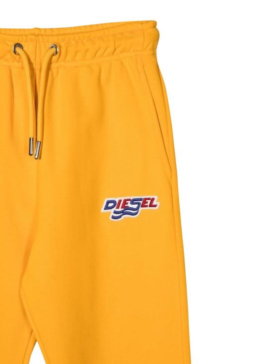  [키즈] 디젤 트레이닝/조거 팬츠 로고가 있는 아동용 조거  (노란색) - DIESEL