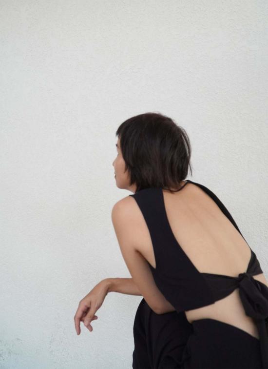  KAAREM 브라 Kaarem La Lan 렛 오픈백 탑 블랙 블루 - OTHER BRANDS