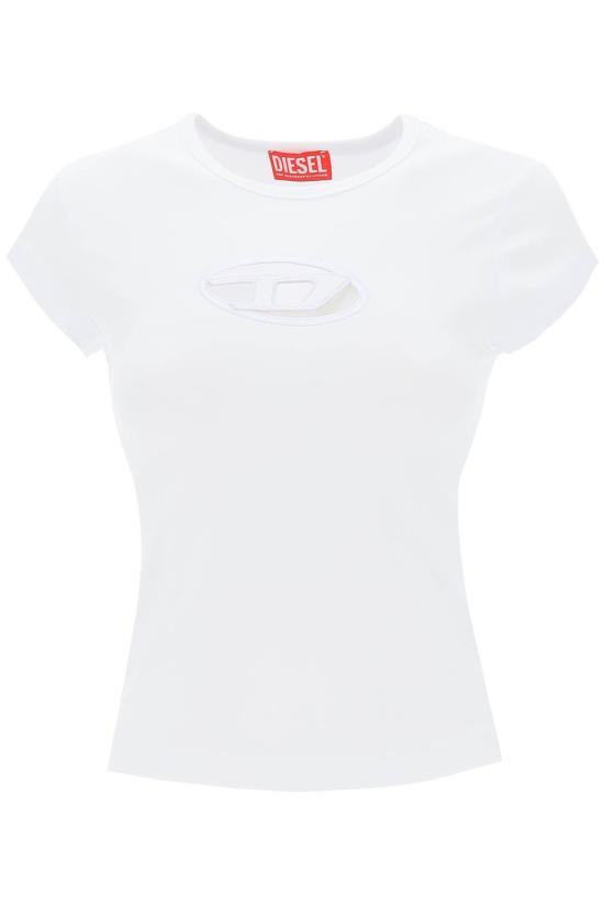  디젤 반팔 티셔츠 T 앤지 티셔츠 화이트