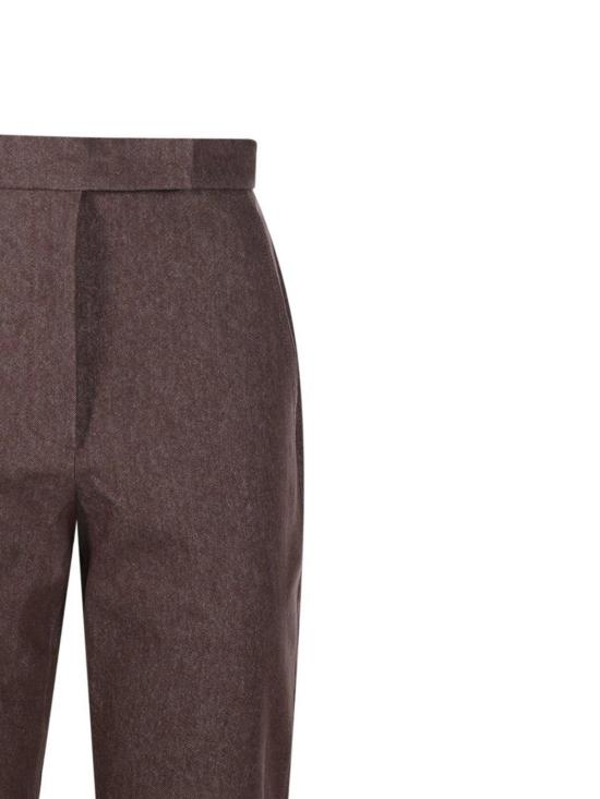 막스마라 스트레이트 팬츠 버튼 디테일 스트레이트 레그 팬츠 브라운 - MAX MARA