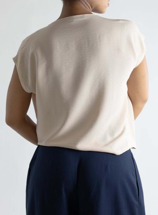  메그 블라우스 카울 탑 오트밀 - MEG