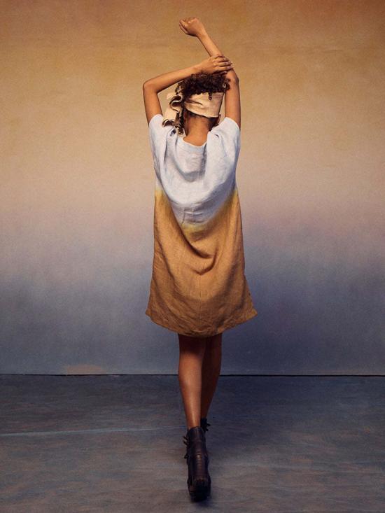  IKKIVI 숏 원피스 이키비 옴브레 블록 드레스 - OTHER BRANDS