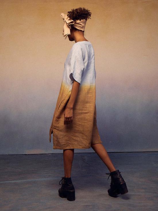  IKKIVI 숏 원피스 이키비 옴브레 블록 드레스 - OTHER BRANDS