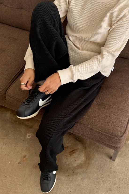  르 본 숍 스트레이트 팬츠 르봉 쇼페 와플 로우 - Le Bon Shoppe