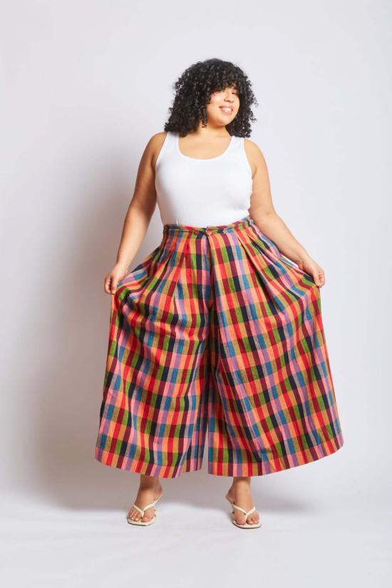  RUJUTA SHETH 팔라초 팬츠 Rujuta Sheth 프리다  Lovebird Chex - OTHER BRANDS