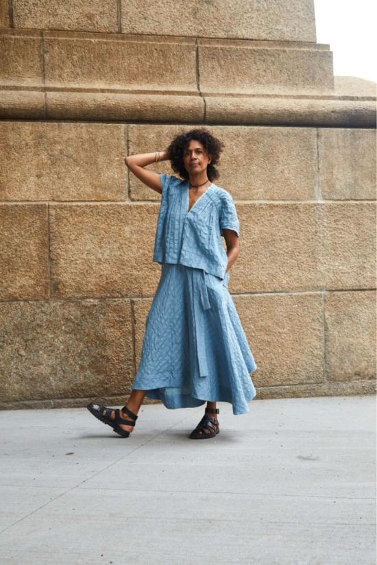  예세이트 롱 스커트 예사엣 자자라 하이로우 스커트 - YESAET