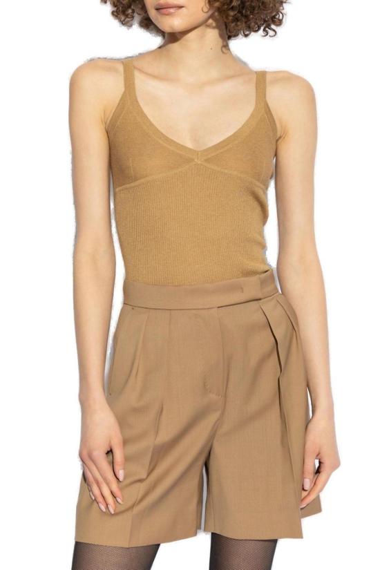  막스마라 민소매 티셔츠 막스 마라 갈루라 리브드  베이지 - MAX MARA