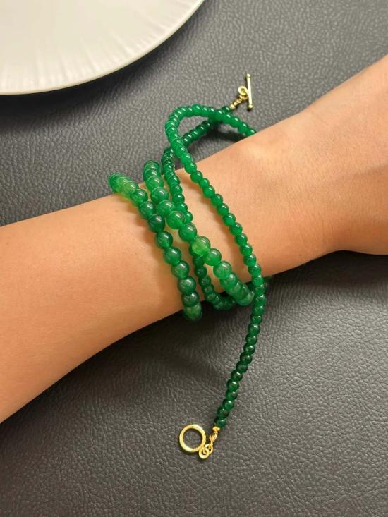  세레 목걸이/팬던트 세리 제이드 비즈 목걸이 라임 그린 - SEREE