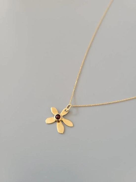  Coba Mae 목걸이/팬던트 코바 메이 데이지 목걸이 14K 금/가넷