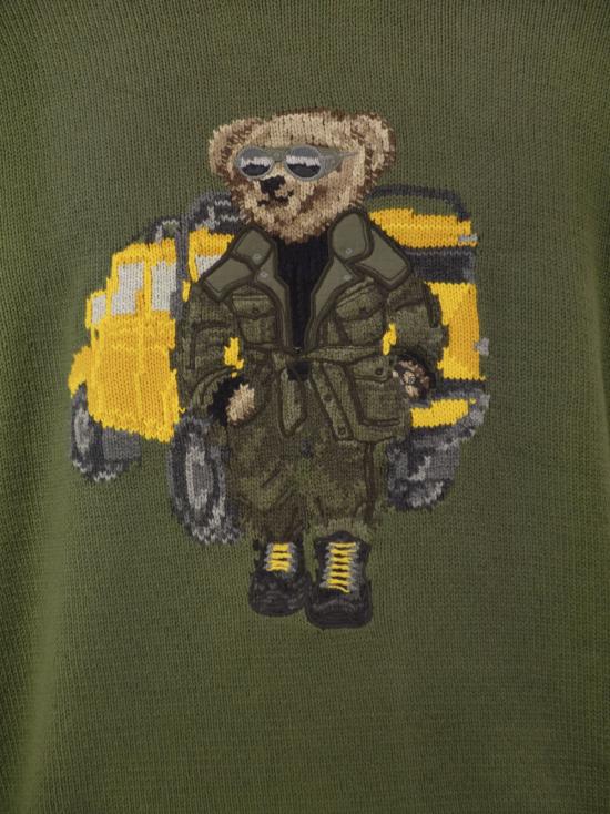  랄프 로렌 스웨터 폴로 베어 크루넥  뉴 올리브 디펜더 베어 - RALPH LAUREN