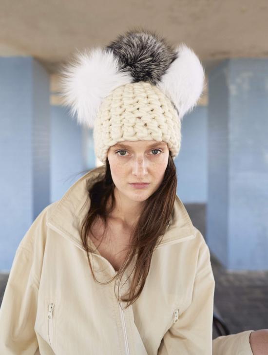  미샤램퍼트 모자 미샤 램퍼트 화이트 크라운 + 아크틱 그레이 | 실버 폭스 XL 폼스 - MISCHA LAMPERT