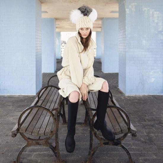  미샤램퍼트 모자 미샤 램퍼트 화이트 크라운 + 아크틱 그레이 | 실버 폭스 XL 폼스 - MISCHA LAMPERT