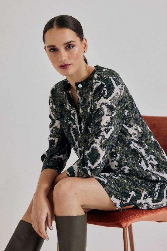  Lindsay Nicholas New York 숏 원피스 린지 니콜라스 뉴욕 올리브 파이톤 실크 셔츠 드레스 - OTHER BRANDS