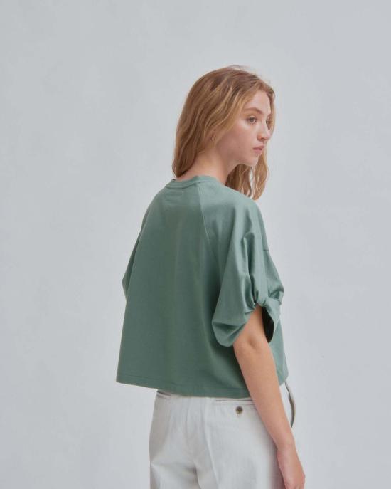  사야카 다비스 뉴욕 반팔 티셔츠 사야카 데이비스 뉴욕 트위스티드 슬리브 티셔츠 펀 - SAYAKA DAVIS NEW YORK