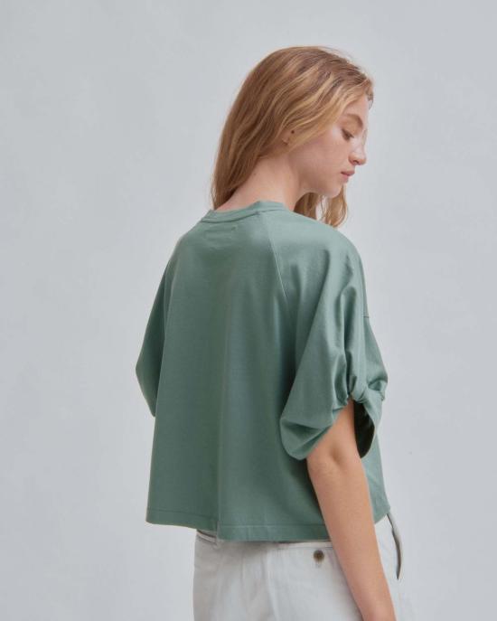  사야카 다비스 뉴욕 반팔 티셔츠 사야카 데이비스 뉴욕 트위스티드 슬리브 티셔츠 펀 - SAYAKA DAVIS NEW YORK