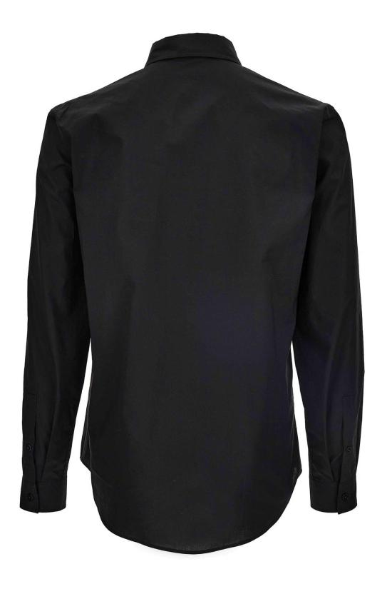  베르사체 긴팔 셔츠 진 쿠튀르 블랙 코튼 셔츠 (로고 포함) - VERSACE