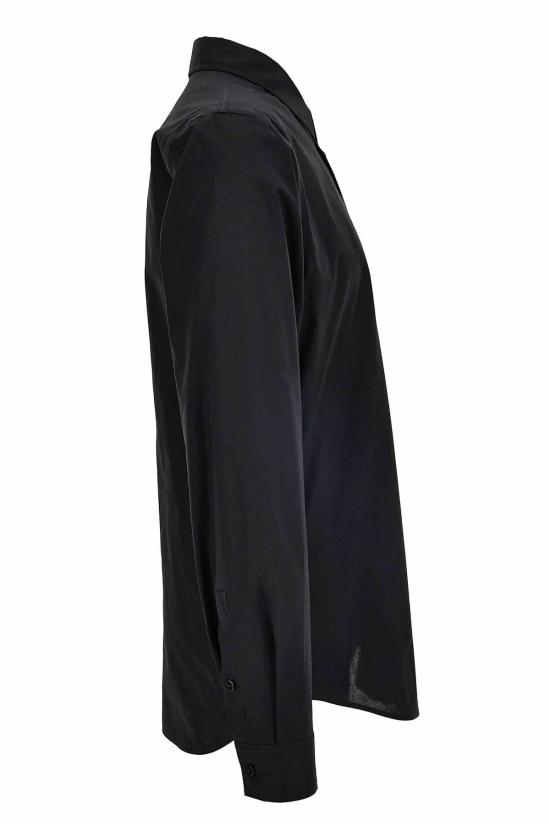  베르사체 긴팔 셔츠 진 쿠튀르 블랙 코튼 셔츠 (로고 포함) - VERSACE