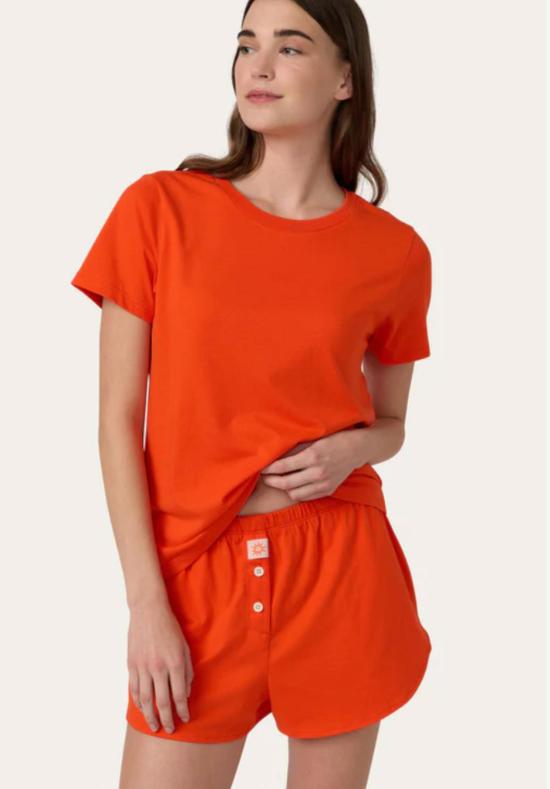  Cozyland 반팔 티셔츠 코지랜드 미아 복서 세트 스칼렛