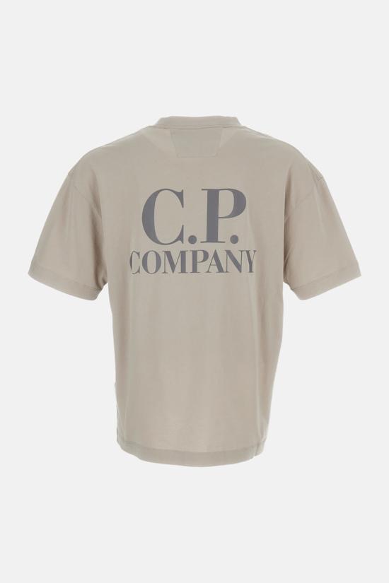  씨피 컴퍼니 반팔 티셔츠 C.P. 컴퍼니 크루넥 로고 티셔츠 (회색) - C.P. COMPANY