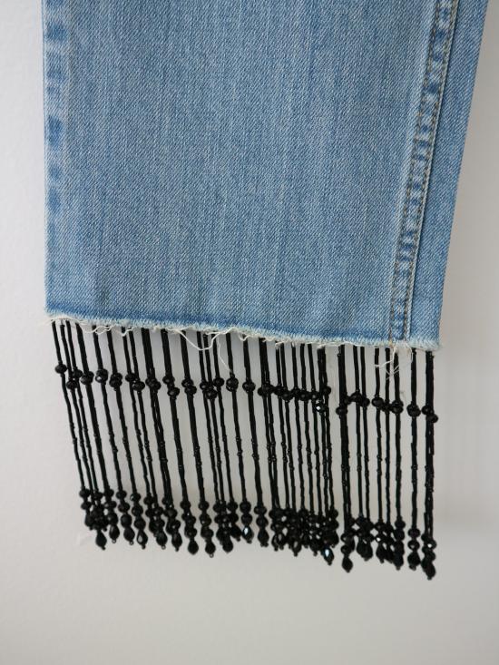  Ashley Williams 데님 팬츠 애슐리 윌리엄스 비즈 장식 클래식 진 라이트 데님 - OTHER BRANDS