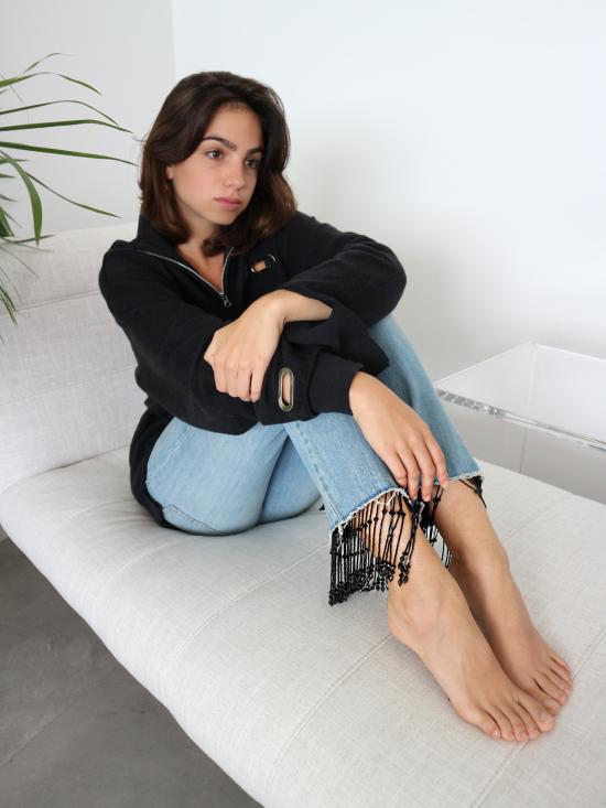  Ashley Williams 데님 팬츠 애슐리 윌리엄스 비즈 장식 클래식 진 라이트 데님