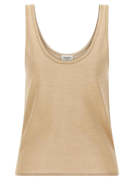  생로랑 블라우스 램 탑 골드