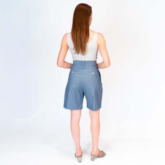  이네스 드 라 프레상쥬 숏팬츠 Ines De La Fressange Odette 반바지 그레이 블루 - INES DE LA FRESSANGE