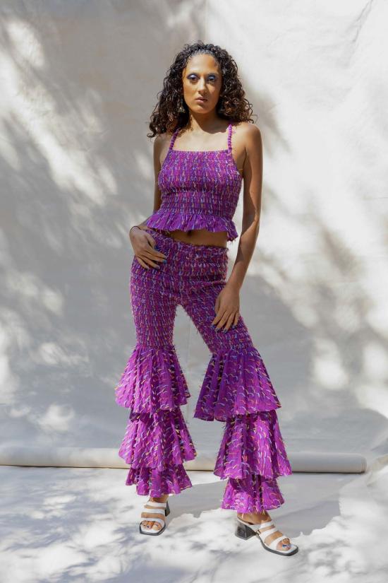  아바카시 민소매 티셔츠 목걸이 스트랩 스모크 탑 - ABACAXI